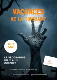 Programme Vacances de la Toussaint 12/17 ans 